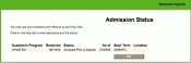 Admissions Status